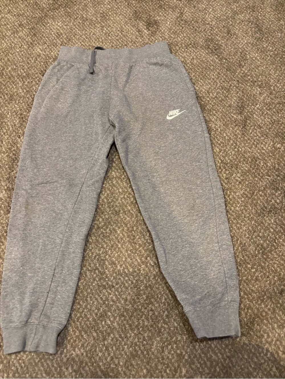 Nike Kids Gray Heather Joggers with White Logo